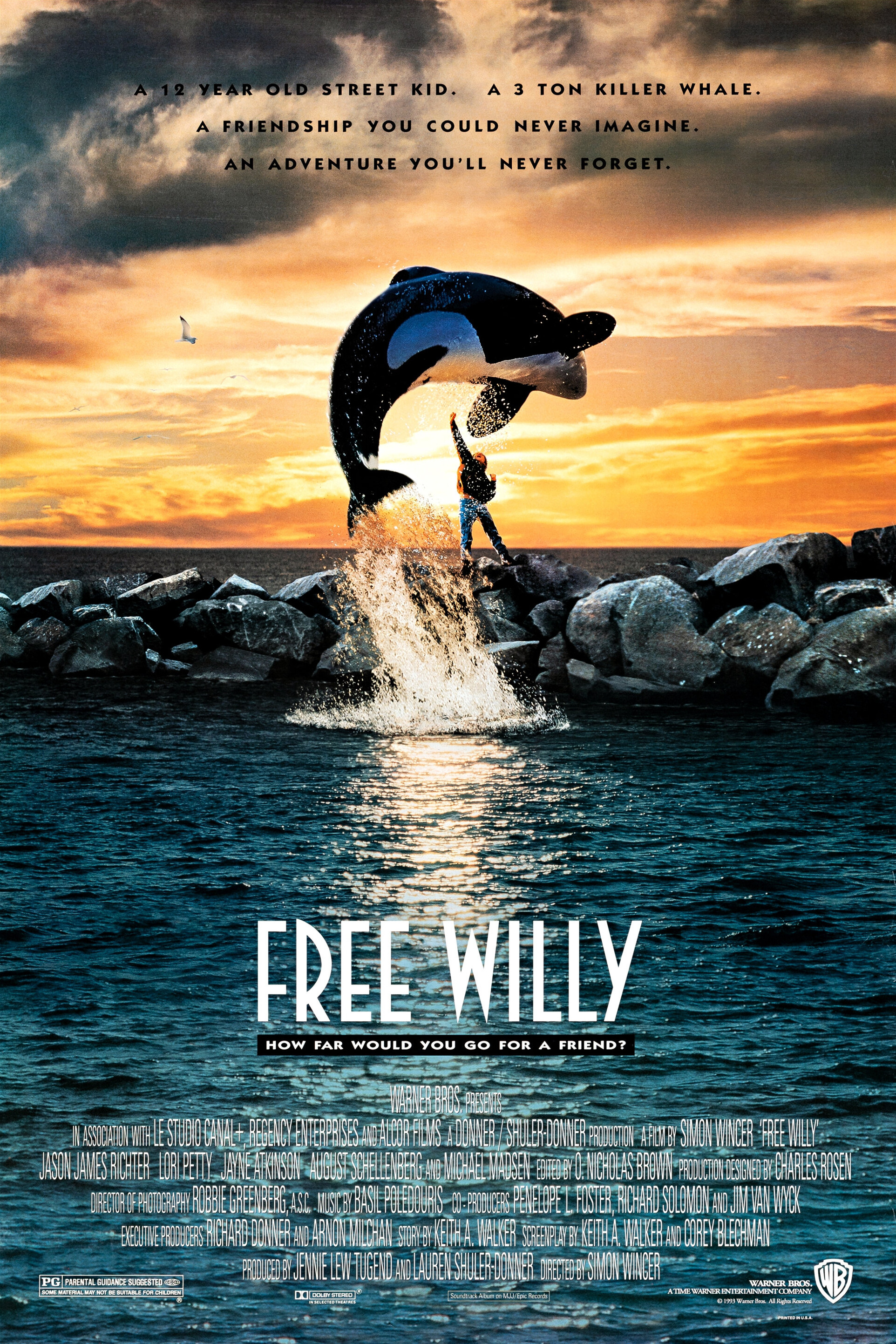 Mega Sized Movie Poster Image for Free Willy (#1 of 2)