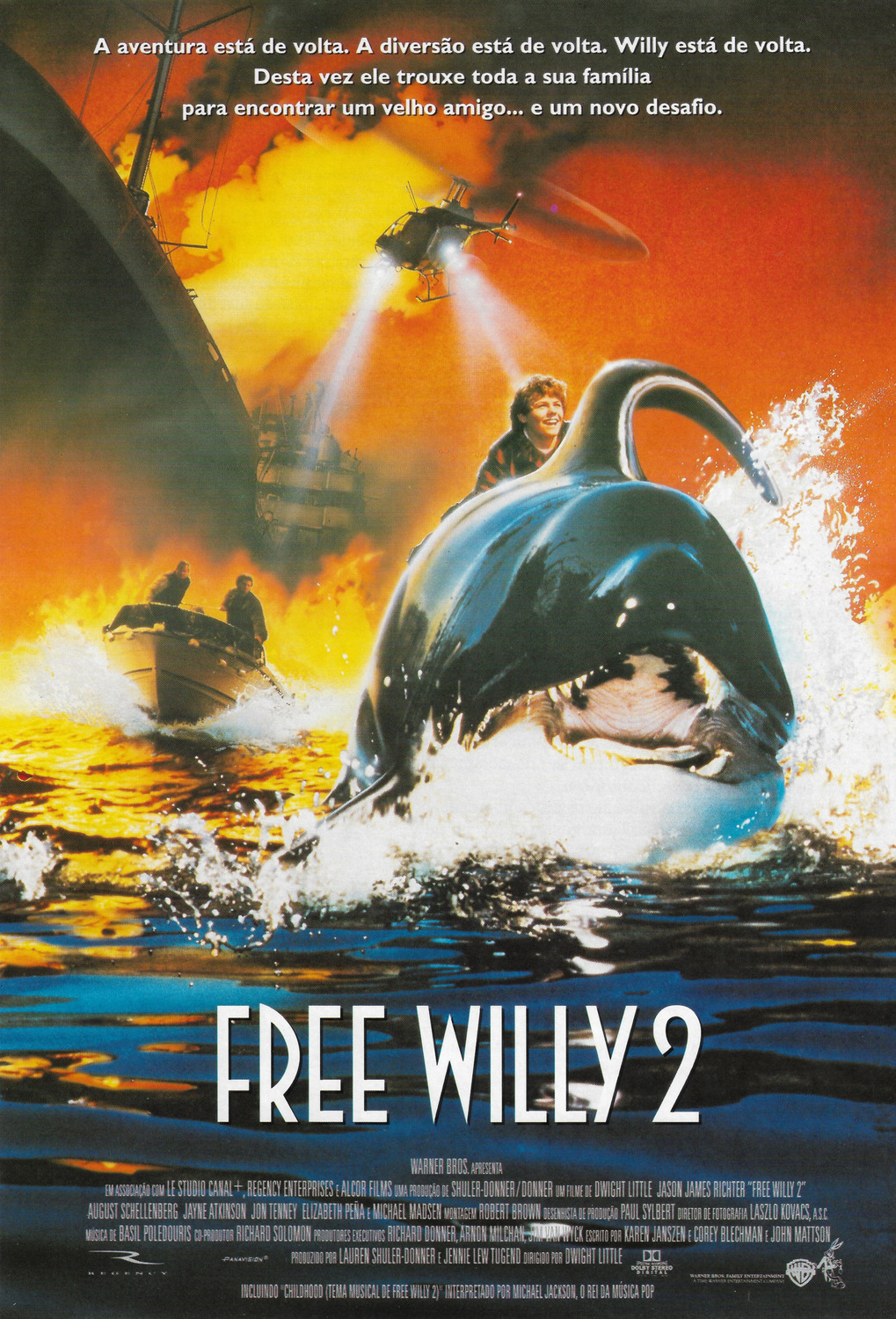 Extra Large Movie Poster Image for Free Willy 2: The Adventure Home (#2 of 2)