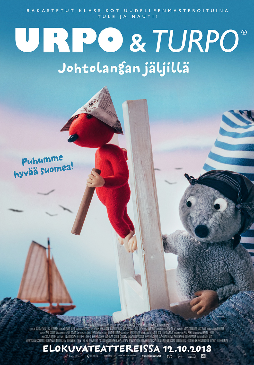 Extra Large Movie Poster Image for Urpo & Turpo johtolangan jäljillä 