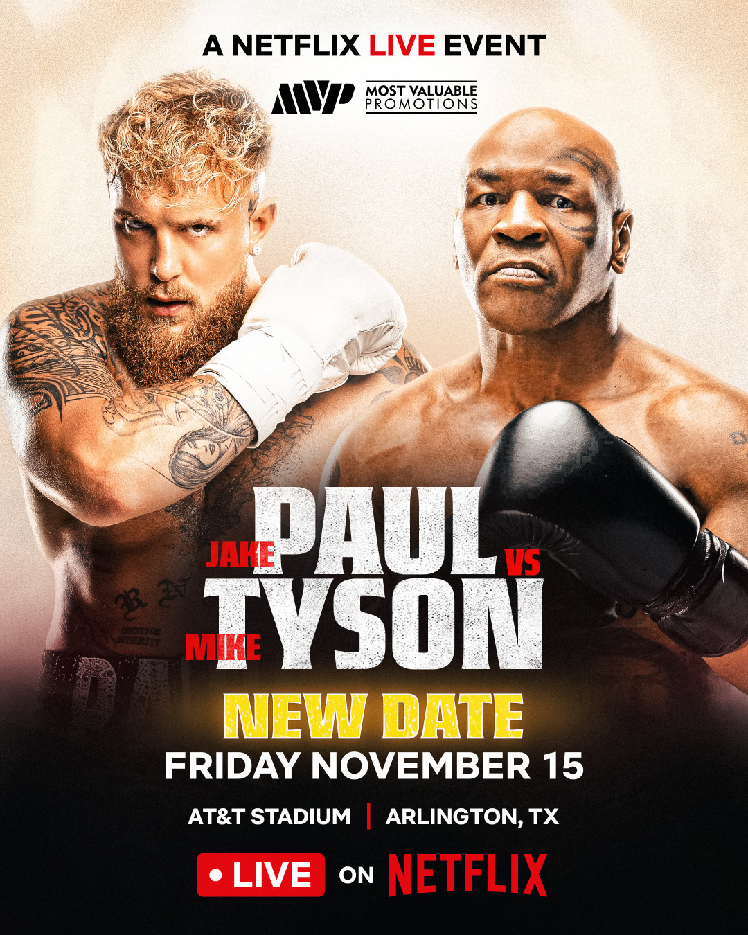 Extra Large TV Poster Image for Jake Paul vs. Mike Tyson 